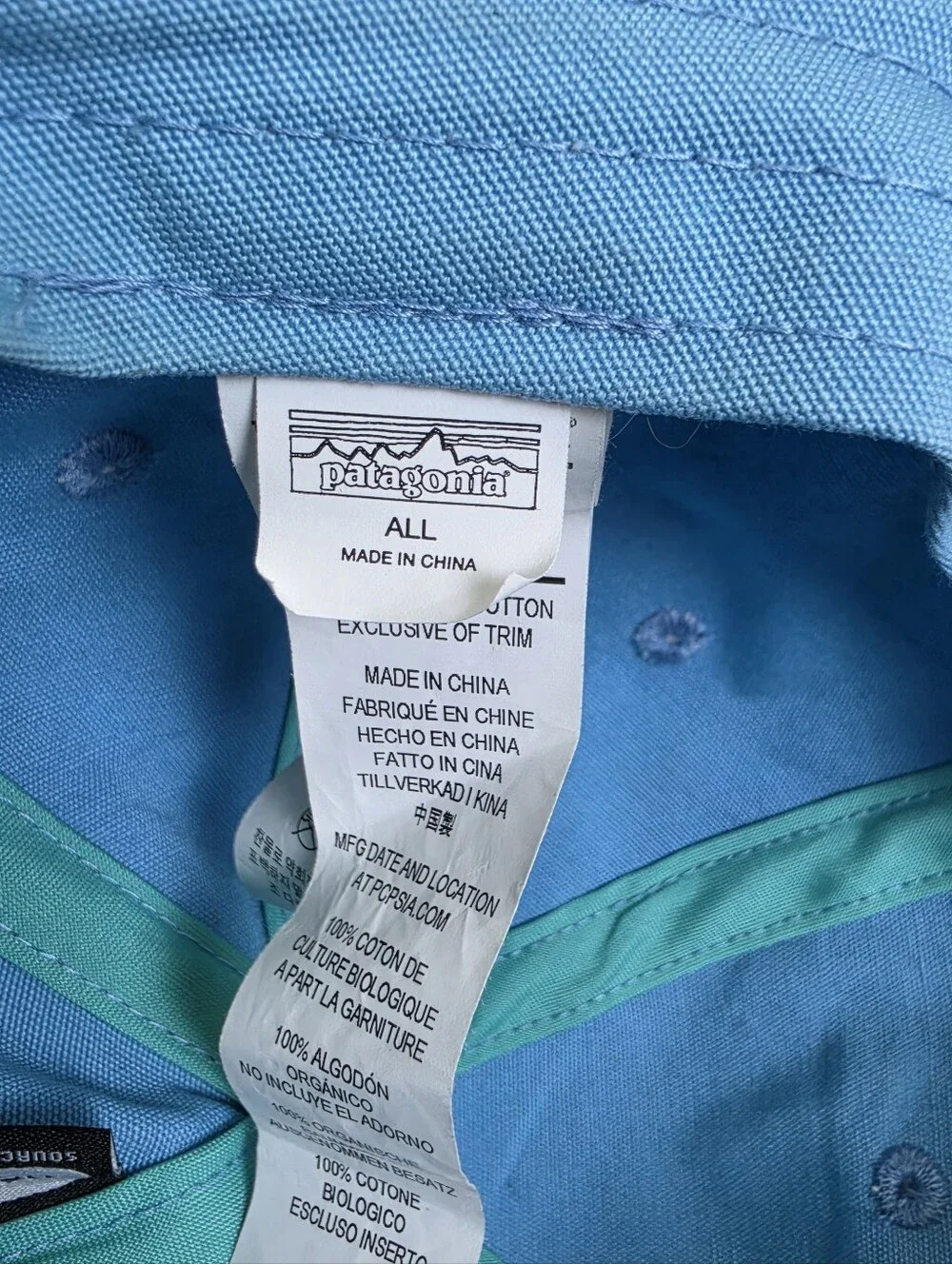 Patagonia Label Trad Cap Hat Blue One Size Blue Adjustable Organic Cotton